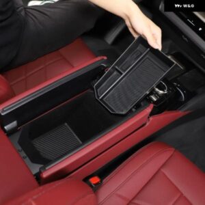 BMW 5シリーズ G60 2024 ABS ブラックセンター コンソール アームレスト ボックス 収納 ボックス インテリア アクセサリー