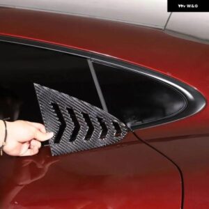 ポルシェ タイカン 2019-22 ソフトカーボンリアウィンドウ三角カバー トリム ステッカー カーアクセサリー