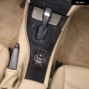BMW 3シリーズ E90 2005-2012 ソフトカーボンカーセンター シフト パネル カバー トリム ステッカー カーアクセサリー