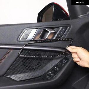 BMW 2シリーズ F44 2020-23 ソフトカーボン車内ハンドルフレーム カバー トリム ステッカー カーアクセサリー