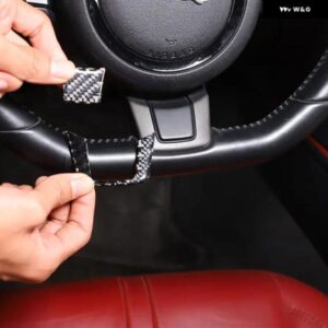 ジャガー F タイプ 2013-2022 ソフトカーボン ステアリングホイール カバー トリム ステッカー カーアクセサリー