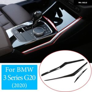 BMW カーセンター コンソール 水カップサイド 装飾 ストリップ トリム ABS 3シリーズ G20 G28 320I 325LI 2020-2021 インテリア アクセサリー