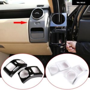 ランドローバー 黒カー コンソール サイド 空調 ベント アウトレット カバー トリム ABS クローム ディスカバリー 3 LR3 2004-2009 カーアクセサリー