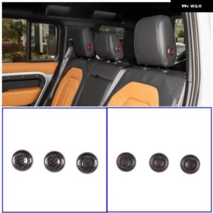ランドローバー ディフェンダー 90 110 2020-2022 ABS オーク木目リアヘッドレスト ボタン カバー 装飾 キャップカーアクセサリー