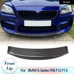 BMW カーボンフロント バンパー リップ スポイラー 6シリーズ F06 F12 F13 M スポーツ 2012 - 2017 フロント バンパー リップチン スポイラー FRP