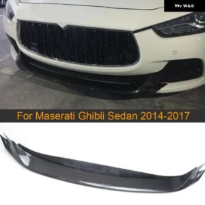 マセラティ カーボンフロント バンパー リップ スポイラー マセラティジブリセダン 4 ドア 2014-2017 車フロントリップ スポイラー スプ