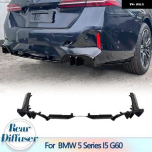 BMW リア バンパー ディフューザー リップ スポイラー 5シリーズ I5 G60 2024-2025 カーレースリア ディフューザー リップエプロン ABS 黒