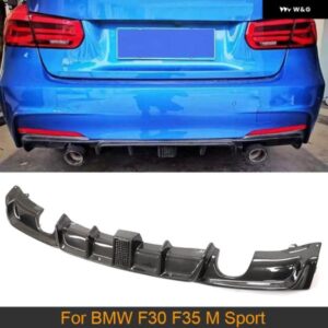BMW リア バンパー ディフューザー LED ライトカーボン 3シリーズ F30 F35 M スポーツ 2012-2018 4 アウトレット 排気リップガード FRP