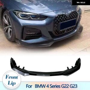 BMW 3個 ABS グロスブラックフロント バンパー リップあご スポイラー 4シリーズ G22 G23 M スポーツ 2021-2024 フロント リップスプリッター エプロン