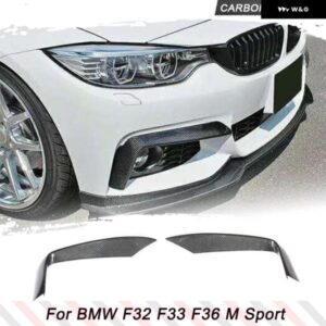 BMW フロント バンパー カナード フォグランプ カバー スプリッターフィン 4シリーズ F32 F33 F36 M スポーツ 2013 - 2018 カーボン/FRP