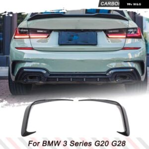BMW リア バンパー スプリッターベントフィン 3シリーズ G20 G28 330I M-スポーツ 2020-2021 リア バンパー フラップカーボン カナード
