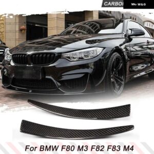 BMW F80 M3 F82 F83 M4 2014 - 2018 カーボンフロント バンパー モールディング トリム 装飾 カーボン/FRP 2ピース カナード