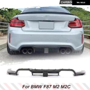 BMW リア バンパー カーボン ディフューザー リップ F87 M2 M2C ビレット 2015-2020 リア バンパー ディフューザー LED ライト