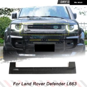 ランドローバー ディフェンダー L663 110 2021-22 乾式マット BLAKC カーボンフロントグリル トリム 装飾 ステッカー