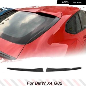 BMW ABS カーボンルック/グロスブラックリアウィンドウサイド スポイラー ウィング X4 G02 2019 2020 リアサイド スポイラー リップウィング トリム カバー