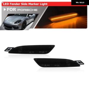 ポルシェ ユーロスタイル スモークフロント アンバー LED サイド マーカーライト パナメーラ 970 LCI 2014-2016 オートフェンダ