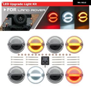 ランドローバー ディフェンダー 90 110 130 L316 1995-2016 F R LED アップグレード コンプリートキット 73MM