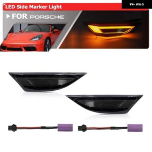 ポルシェ ユーロスタイル スモーク バンパー LED フェンダーフレアサイド マーカーライト 991 カレラ 4 S 4S GTS ターボ 981