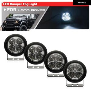 ランドローバー 4X 1990-2016 ディフェンダー 90 110 130 バンパー 70MM /90MM LED ラウンド DRL デイタイム ランニングライト オートデイライト TFL に適合