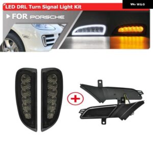 ポルシェ CAN-BUS フロント バンパー LED DRL デイタイム ランニング フォグライト + サイドマーカー ポジションライト コンボキッ
