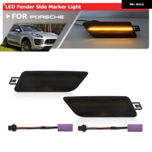 ポルシェ 2X ユーロスタイル スモーク マカン 2014-2021 LED サイド マーカーライト オートフェンダーフレアランプ 95B-945-