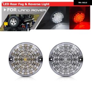 ランドローバー ディフェンダー 2001-2016 ディフェンダーカブリオ 90-16 アップグレード LED 95MM ラウンドリアフォグバックアップ/ リバースライト キット