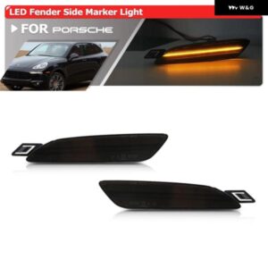 ポルシェ ユーロスタイル スモーク アンバー LED フェンダー フレア サイド マーカー ライト カイエン 958 2015-2018 OEM 7