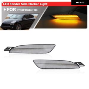 ポルシェ 2X カイエン 958 2015-2018 フロント バンパー LED サイド マーカーライト 自動フェンダーフレアランプ 7P5-945