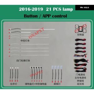 ランドローバー ディスカバリースポーツ 2016-2019 ボタン アプリ 制御 周囲光 LED ムードランプ ダッシュボード ドアライトストリップ