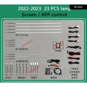 ボルボ XC90 V90 2015-2023 64色 ボタン アプリ 制御 LED 装飾 アンビエントライト ムードランプ ストリップ