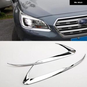スバル カー スタイリング ABS クロームフロント ヘッドライト カバー トリム 2個 アウトバック 2015 2016 2017 車 FOG