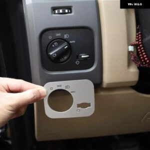 ランドローバー ディスカバリー 3 2004-2009 合金 ヘッドライト スイッチ ボタン フレーム スパンコール 装飾 ステッカー カーアクセサリー