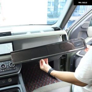 ランドローバー ディフェンダー 90 110 2020-2023 ABS 黒 ダッシュボード パネル カバー 装飾 ステッカー インテリア アクセサリー