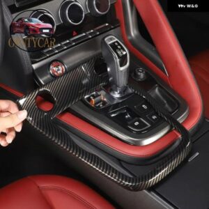 ジャガー ABS カーボン F-TYPE 2013-2024 センター コンソール ギア シフト 制御 フレーム ギア シフト パネル カバー カー