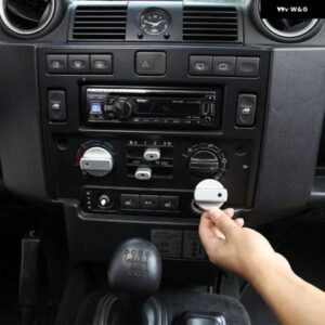 ランドローバー 合金 カー エアコン 音量調整ノブカバー ディフェンダー 90 110 130 2004-2018 カーアクセサリー