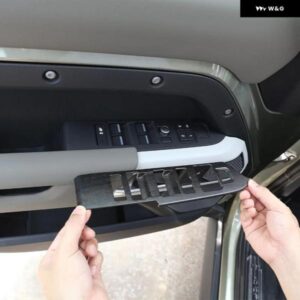 ランドローバー LHD RHD ABS ブラック/オークグレイン窓ガラスリフトスイッチ ボタン トリム ディフェンダー 90 110 2020-2024 カーアクセサリー