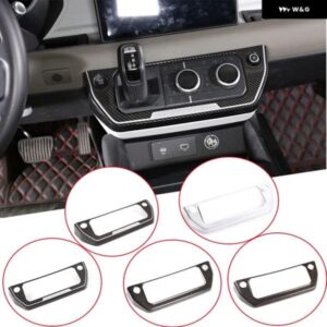 ランドローバー ABS クロームオーク粒カーボン ディフェンダー 90 110 20-24 カーセンター コンソール 空調 モード ボタン フレーム トリム