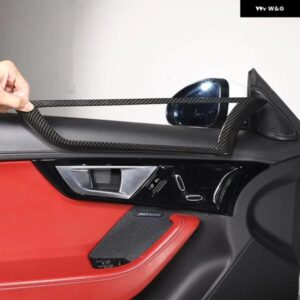 ジャガー ABS カーボン/マットブラック F タイプ 2013-2024 車インナー ドアハンドル 装飾 フレーム ステッカー インテリア アクセ