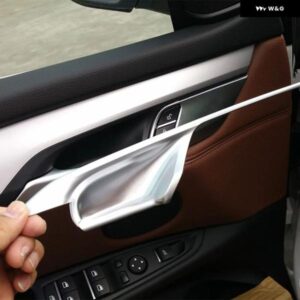 BMW 4ピース ABS クローム/カーボン車内 ドアハンドル ボウル トリム X5 X6 F15 F16 2014-2018 カーアクセサリー
