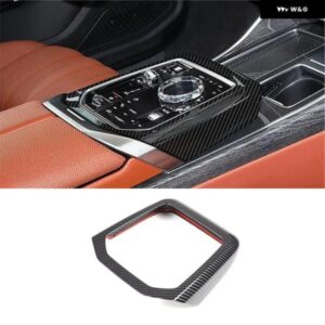 BMW 7シリーズ G70 2023-2024 ABS カーボンカーセンター コントロール シフト フレーム 装飾 ステッカー インテリア アクセサリー