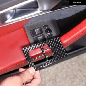 ジャガー F タイプ 2013-2022 ソフトカーボン窓ガラスリフト ボタン 装飾 ステッカー カーアクセサリー