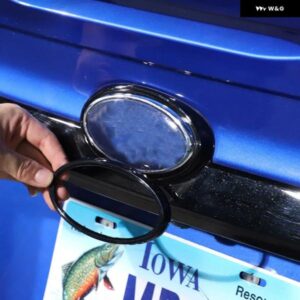 スバル WRX 2022-2025 ABS カーボン/黒ロゴ 装飾 リングフロントとリアのロゴカバー ステッカー アクセサリー