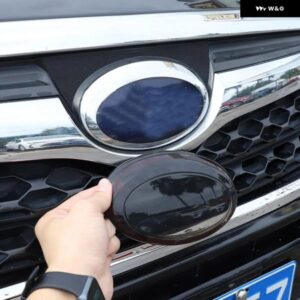 スバル フォレスター 2013-2018 ABS 黒ロゴ 装飾 リングフロントとリアのロゴカバー ステッカー アクセサリー