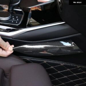 BMW 3シリーズ G20 G28 2020 車 インテリア センター コンソール ギア シフト パネル カバー サイドストリップカーボンテクスチャ トリム 装飾