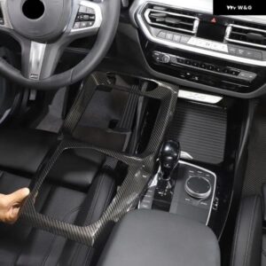 BMW X3 X4 G01 G02 2022 ABS カーボンカーセンター コンソール ギア パネル 装飾 フレーム ステッカー インテリア アクセサリー
