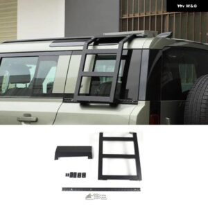 ランドローバー ディフェンダー 90 110 130 2020-2024 カー スタイリング ステンレス 黒サイドはしご車 外装 アクセサリー