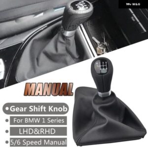 BMW LHD RHD 5/6スピード マニュアル レザー シフト ギアノブ レバー ゲイター ブーツ カバー 1シリーズ E81 E87 E87LCI E88 E82