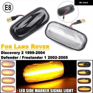 ランドローバー 2個 アンバー ダイナミック流れる LED サイド マーカーライト ディスカバリー 2 1999-2004 ディフェンダーフリーランダー 1 2002-2005