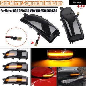ボルボ C30 C70 S40 S60 V40 V50 V70 S80 2008-2010 LED ダイナミックウィンカー ライトサイドミラー シーケンシャルランプウインカー インジケーター