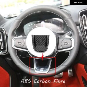 ボルボ XC40 2017 2018 2019 ABS マット/カーボン ステアリングホイール ボタン フレーム カバー トリム カー スタイリング 1個